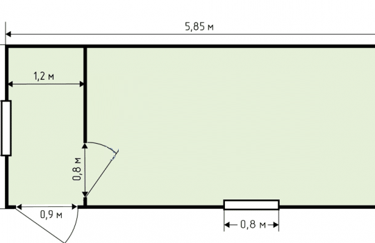 Блок-контейнер БК-06, размеры 5.85х2.4 метра