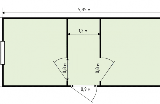 Блок-контейнер БК-08 - 5.85 х 2.4 метра